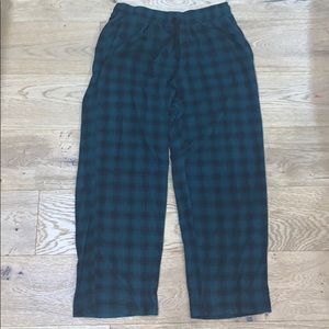 Green and Black Plaid Pajama Pants Large Ande